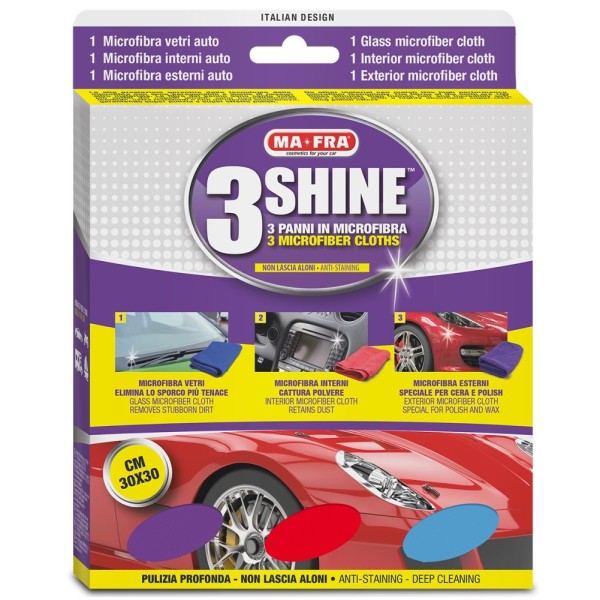 Ma-Fra 3Shine — комплект мікрофібр-рушників для кузова, скла та салону